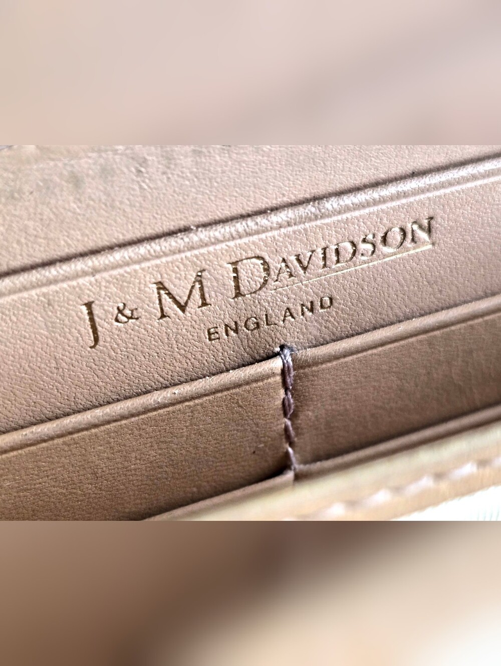 J&M Davidson London Beige Croc Embossed Long Zip Around Wallet